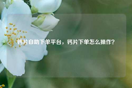 钙片自助下单平台，钙片下单怎么操作？