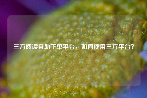 三方阅读自助下单平台，如何使用三方平台？